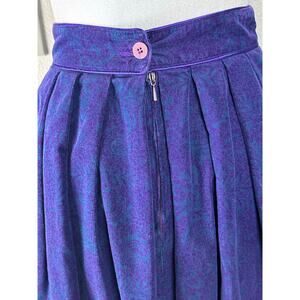Vintage 80s Mondi purple pleated corduroy midi skirt